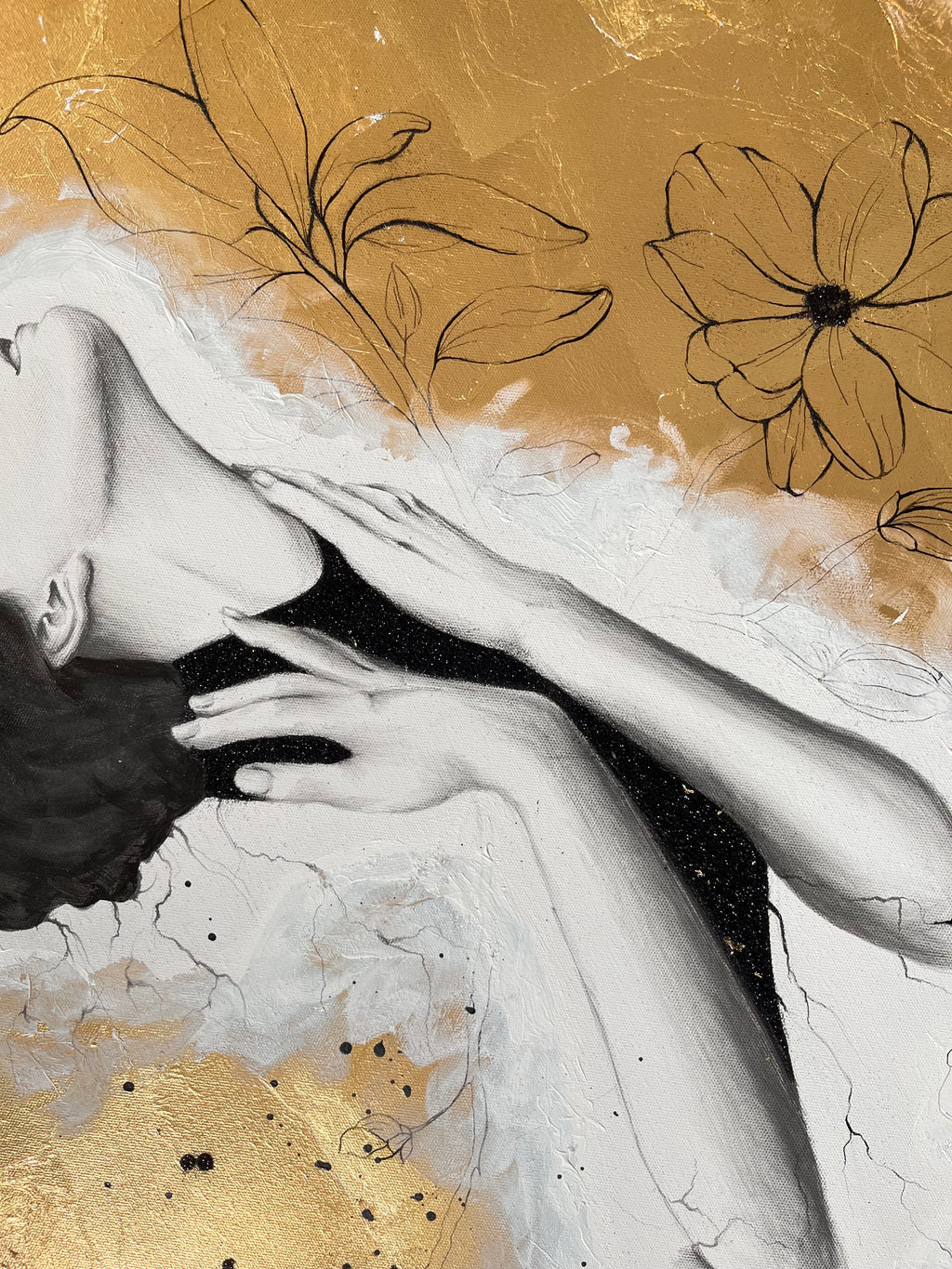 Kunstwerk roots Nadine Elsner Art. Detailaufnahme des fertigen Werkes.