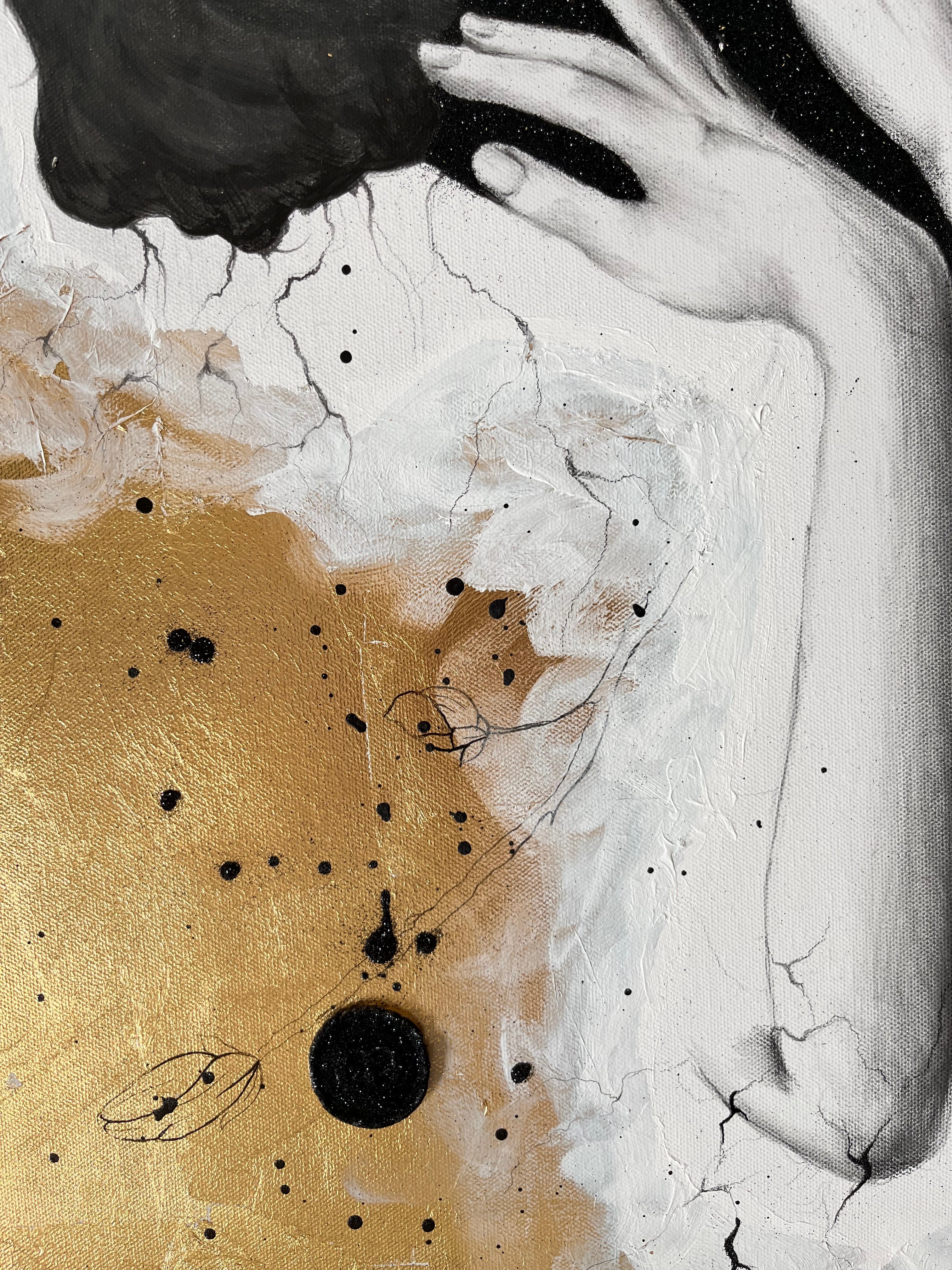 Kunstwerk roots Nadine Elsner Art. Detailaufnahme des fertige Werkes.