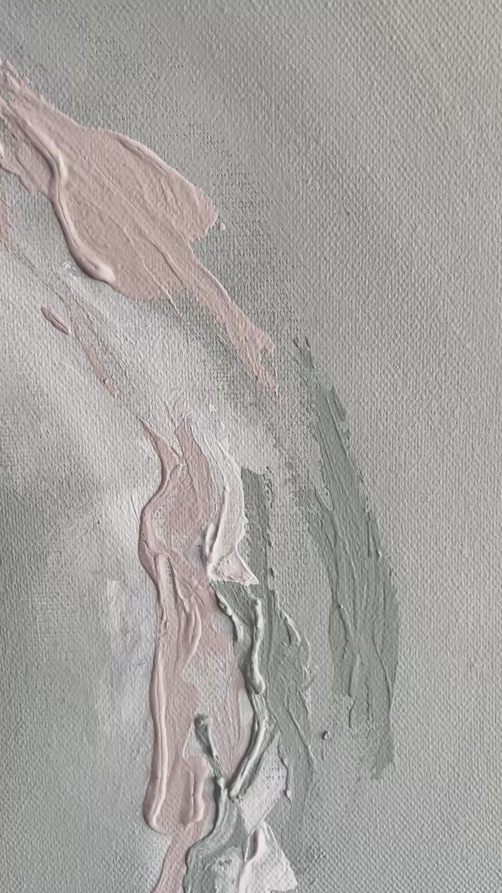 Video Kunstwerk natural circle Nadine Elsner modern Wabi Sabi Art. Nahaufnahme der Strukturen auf Leinwand